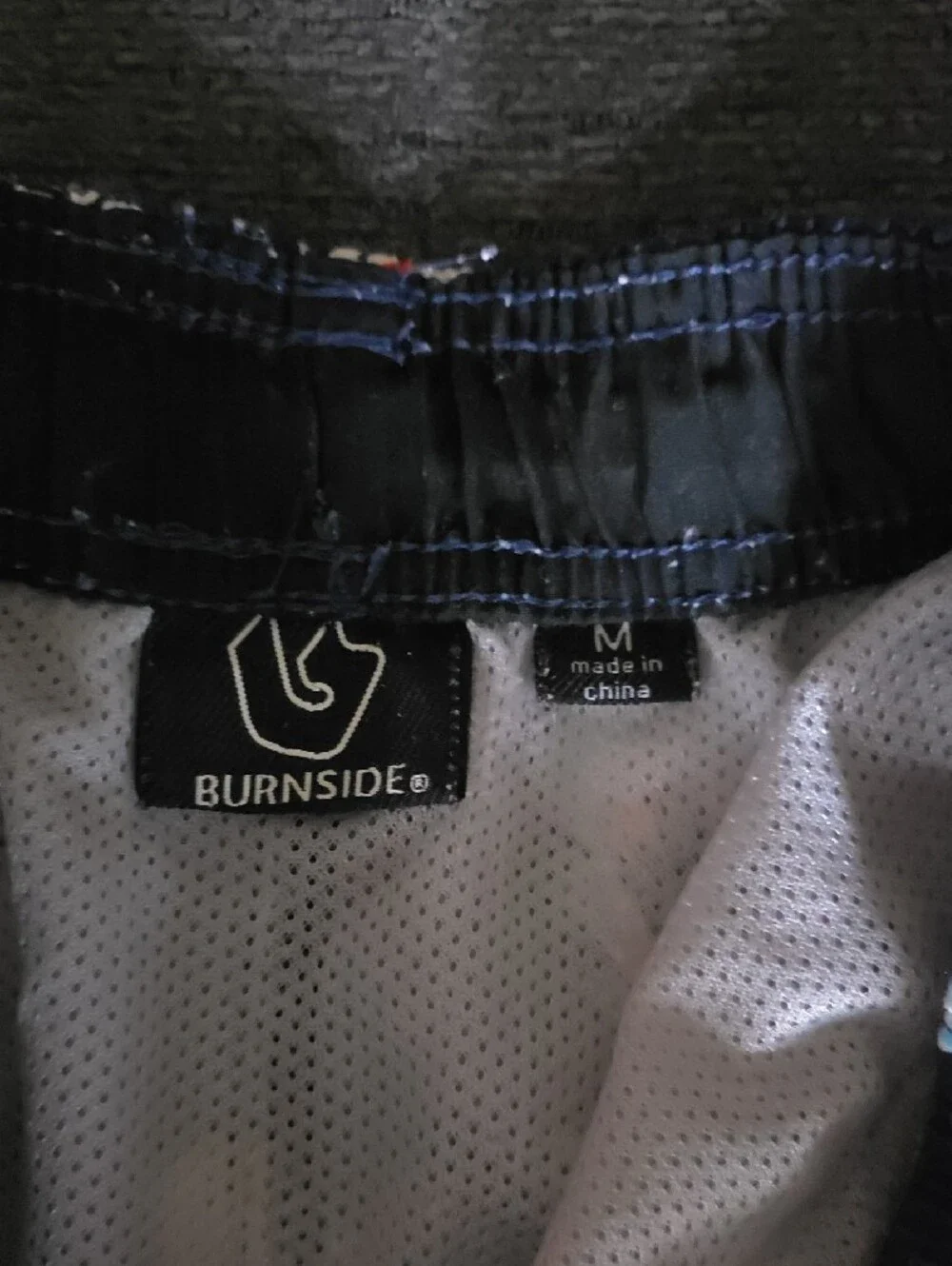 burnside Navy Feather-Print Boys Swim/Board Shorts - Blue & Red